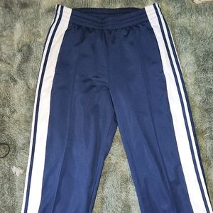 Adidas Dark Blue Track Pants with White Accents